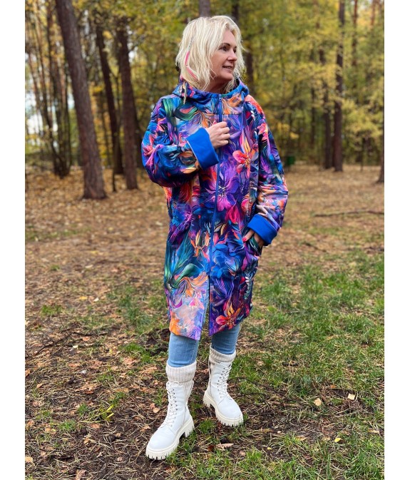 Płaszczyk, długa bluza zamek - Zachwyt/chaber