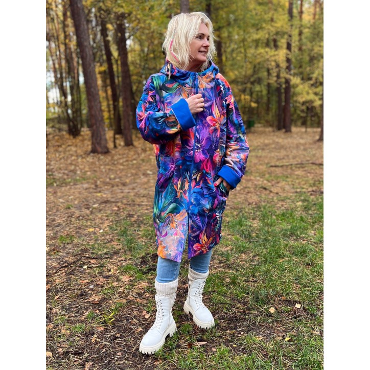 Płaszczyk, długa bluza zamek - Zachwyt/chaber