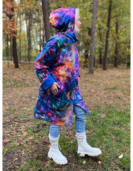 Płaszczyk, długa bluza zamek - Zachwyt/chaber