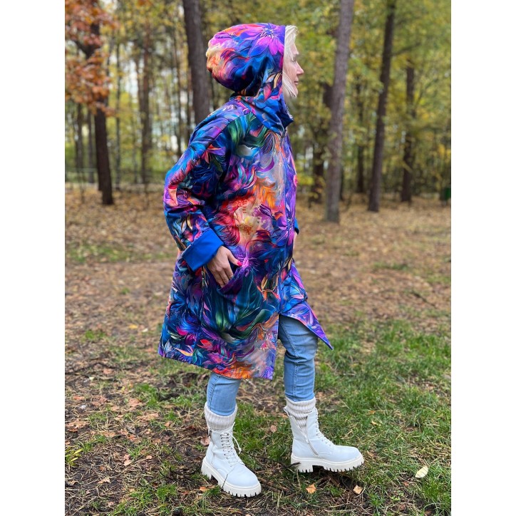 Płaszczyk, długa bluza zamek - Zachwyt/chaber