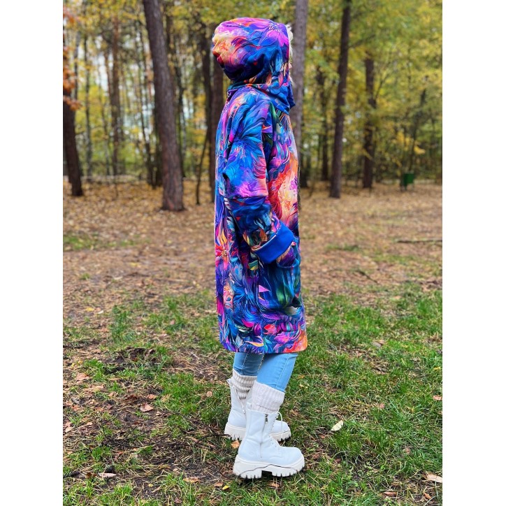 Płaszczyk, długa bluza zamek - Zachwyt/chaber