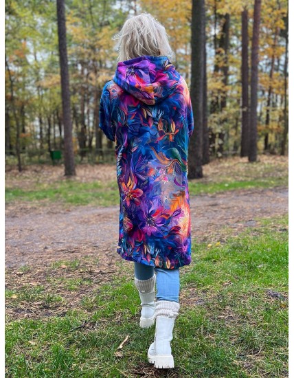 Płaszczyk, długa bluza zamek - Zachwyt/fuksja