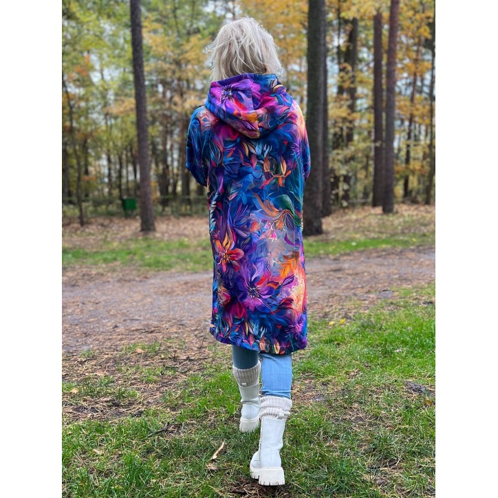 Płaszczyk, długa bluza zamek - Zachwyt/fuksja