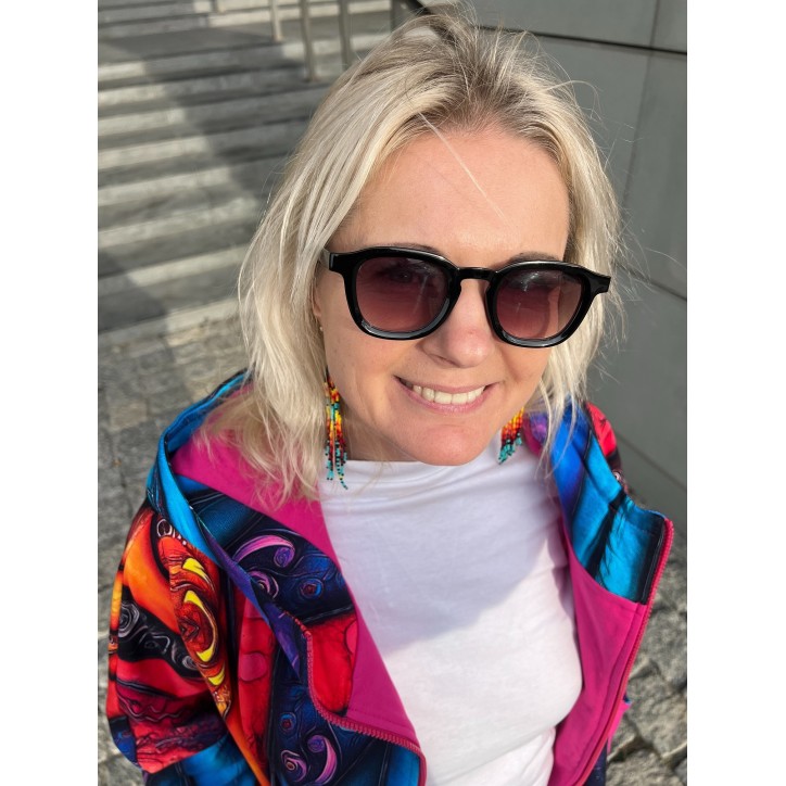 Płaszczyk, długa bluza zamek - Kreacja/fuksja