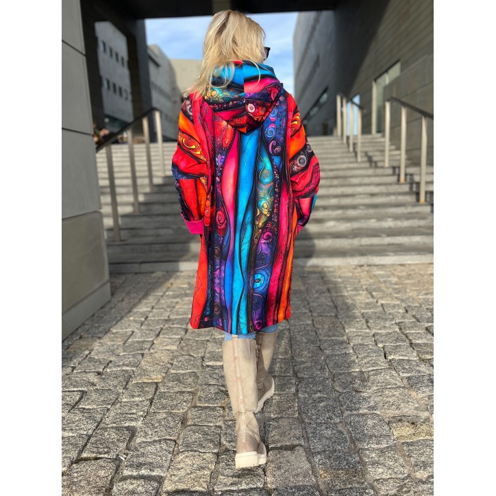 Płaszczyk, długa bluza zamek - Kreacja/fuksja