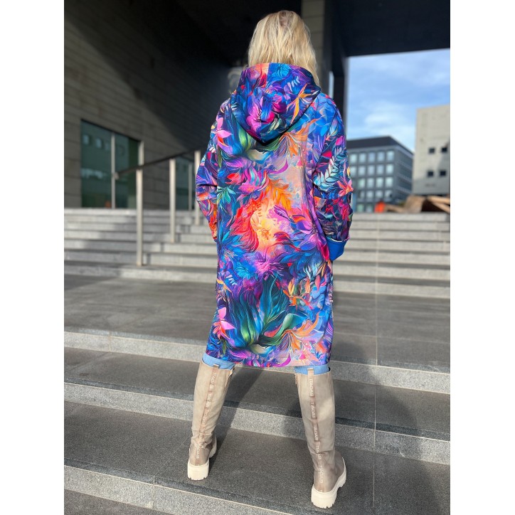 Płaszczyk, długa bluza zamek - Zachwyt/chaber