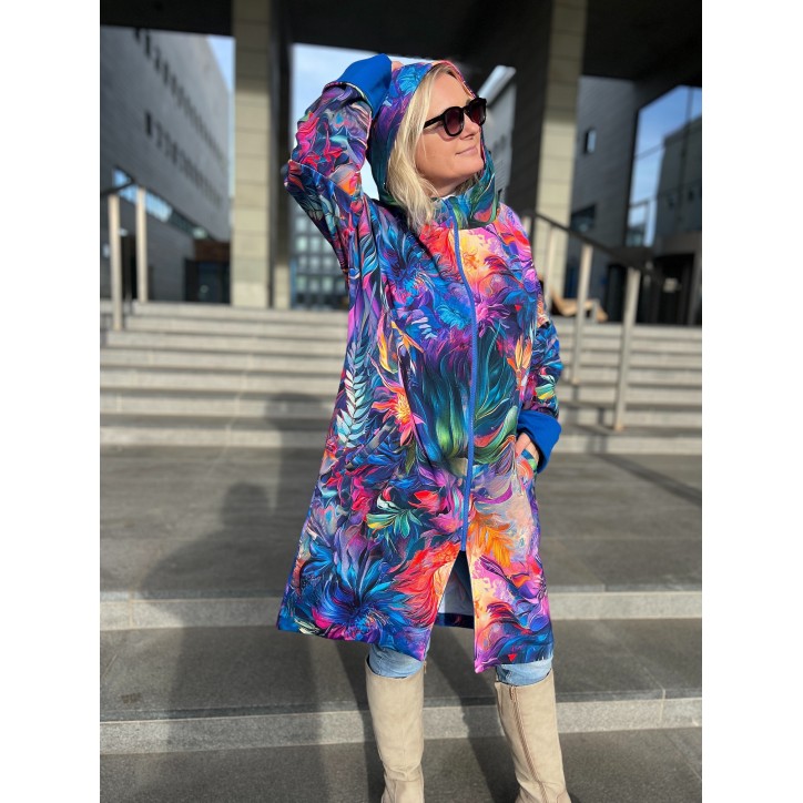 Płaszczyk, długa bluza zamek - Zachwyt/chaber