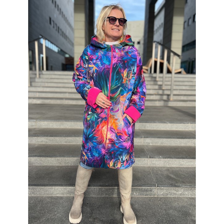 Płaszczyk, długa bluza zamek - Zachwyt/fuksja