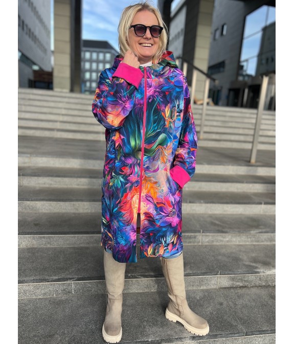 Płaszczyk, długa bluza zamek - Zachwyt/fuksja