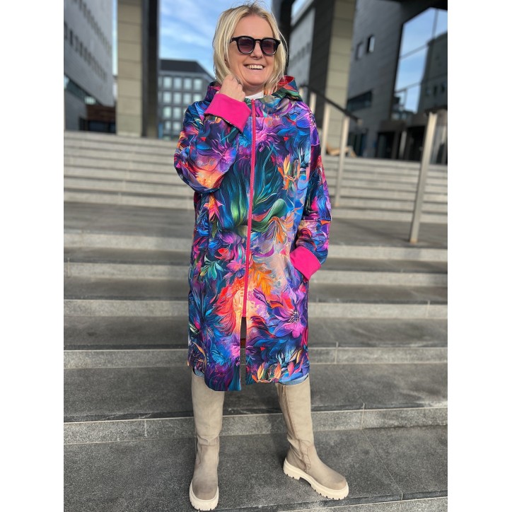 Płaszczyk, długa bluza zamek - Zachwyt/fuksja