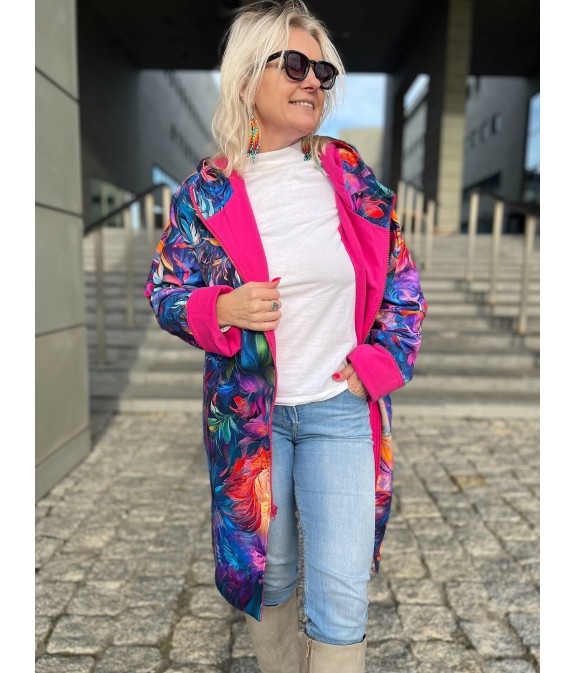 Płaszczyk, długa bluza zamek - Zachwyt/fuksja