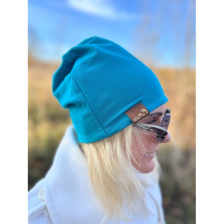 Czapka podwójna dwustronna  Wewnętrzne Słońce/turkus