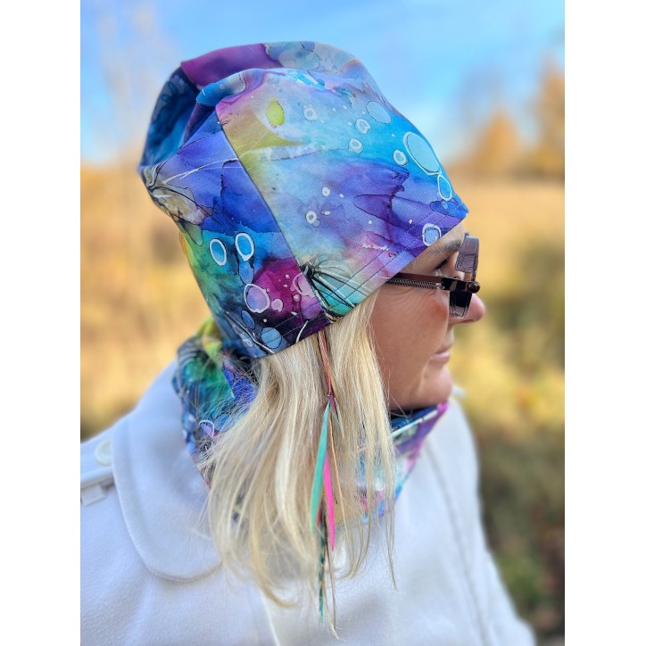 Czapka podwójna dwustronna  Zachwyt/Kwitnę