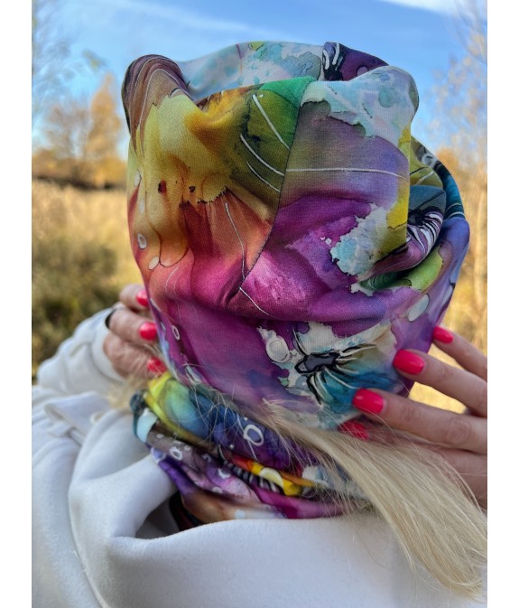 Czapka podwójna dwustronna  Zachwyt/Kwitnę