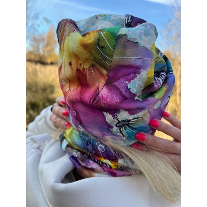 Czapka podwójna dwustronna  Zachwyt/Kwitnę