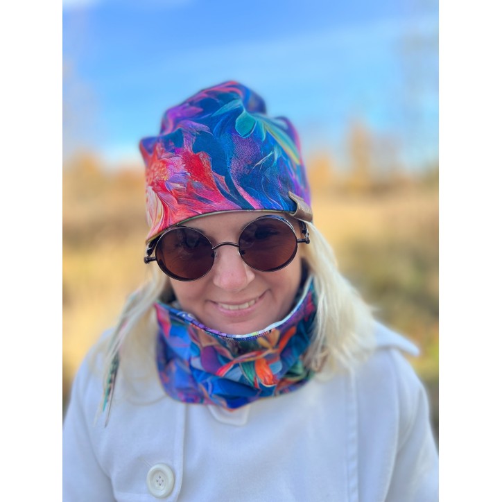 Czapka podwójna dwustronna  Zachwyt/Kwitnę