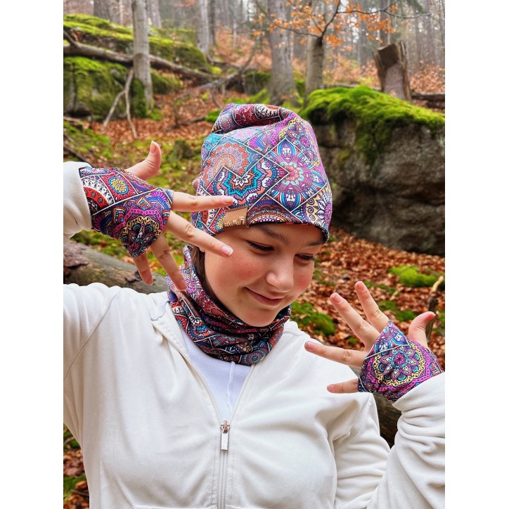 Czapka podwójna dwustronna Mandala/Lekko
