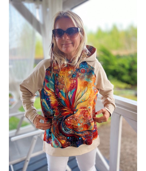 Bluza z Kapturem oversize Fantazja Beż