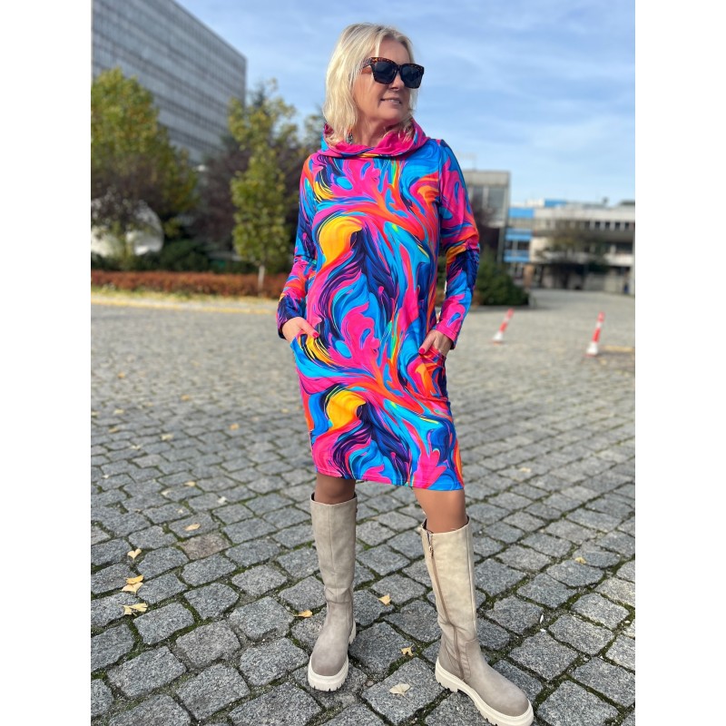 Sukienka z kapturem - Lekko/fuksja