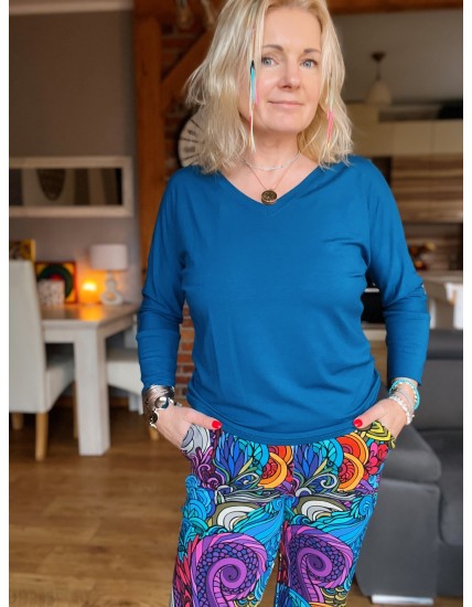 Bluzka Kimonowa wiskoza - Petrol