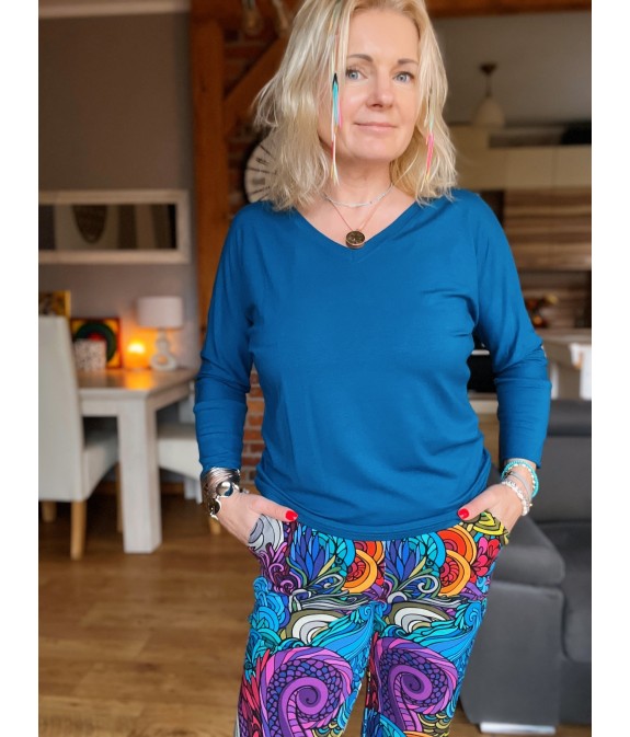 Bluzka Kimonowa wiskoza - Petrol