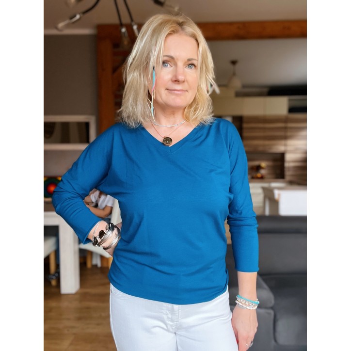 Bluzka Kimonowa wiskoza - Petrol Bluzka Kimonowa wiskoza - Petrol