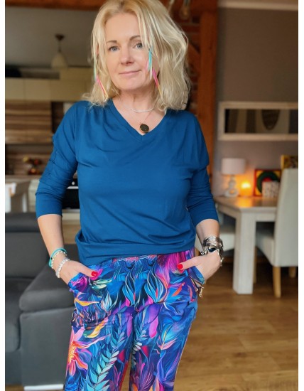 Bluzka Kimonowa wiskoza - Petrol