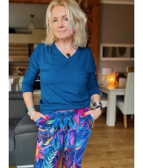 Bluzka Kimonowa wiskoza - Petrol