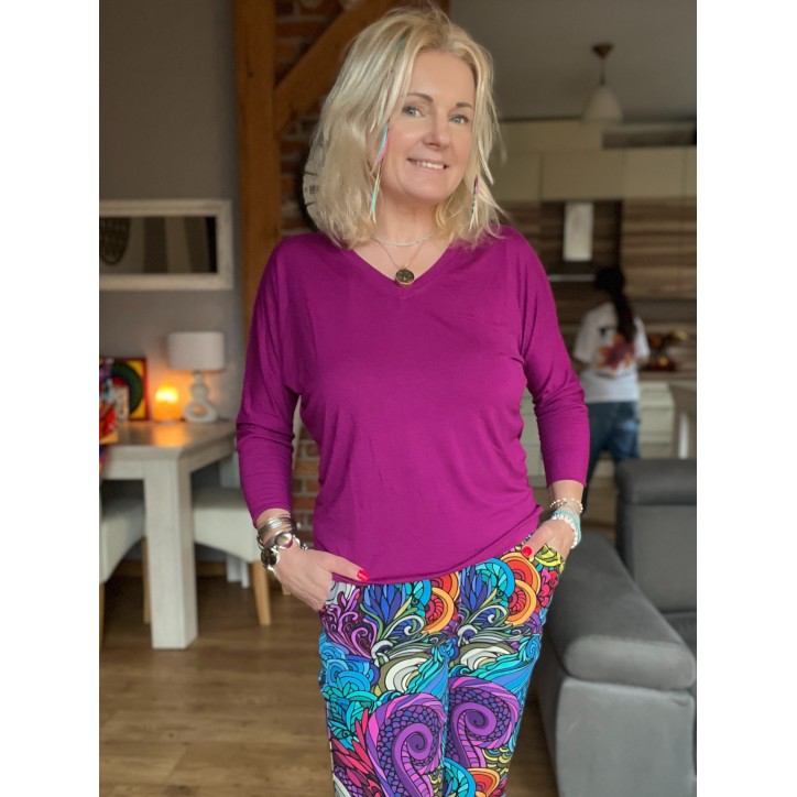 Bluzka Kimonowa wiskoza - mocna Fuksja Bluzka Kimonowa wiskoza - mocna Fuksja