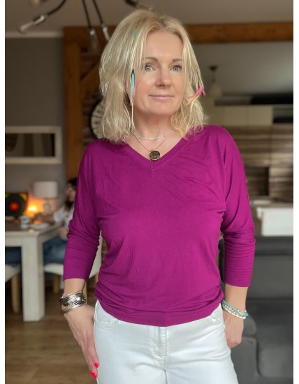 Bluzka Kimonowa wiskoza - mocna Fuksja