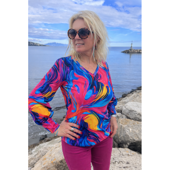 Bluzka buf - Lekko V dekolt