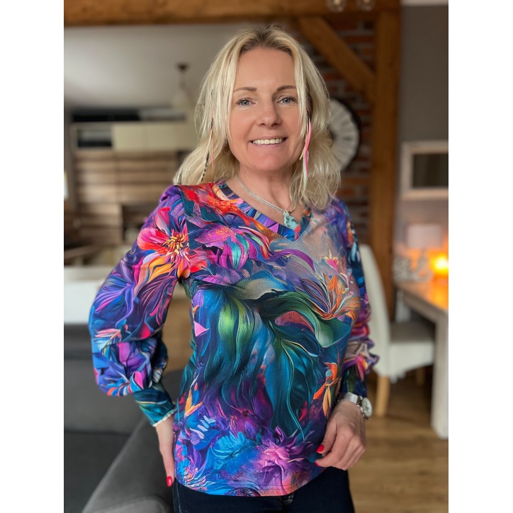 Bluzka buf - Zachwyt V dekolt