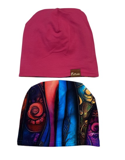 Czapka podwójna dwustronna Kreacja/Fuksja