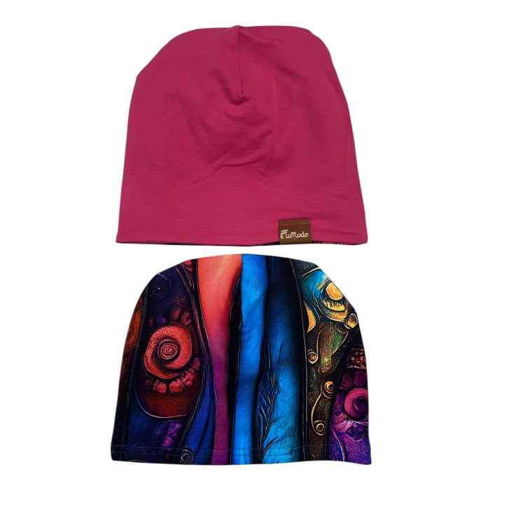 Czapka podwójna dwustronna Kreacja/Fuksja