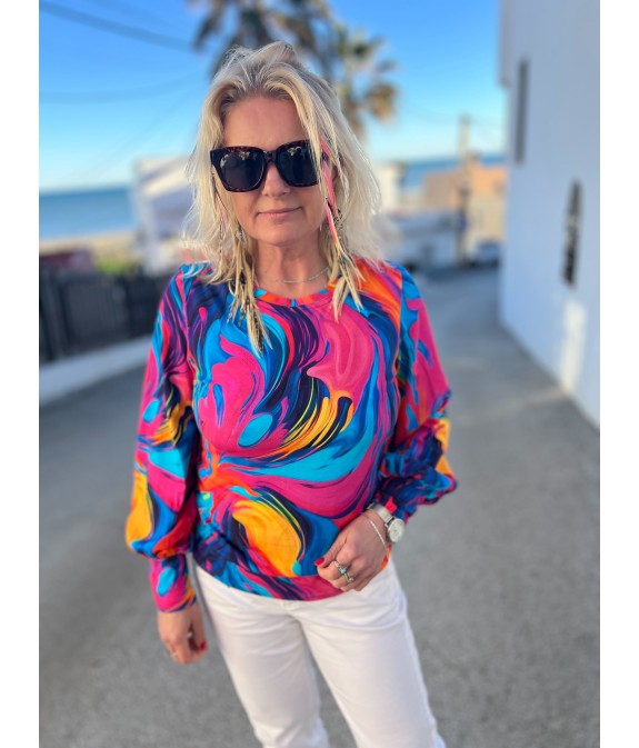 Bluzka buf - Lekko dekolt okrągły