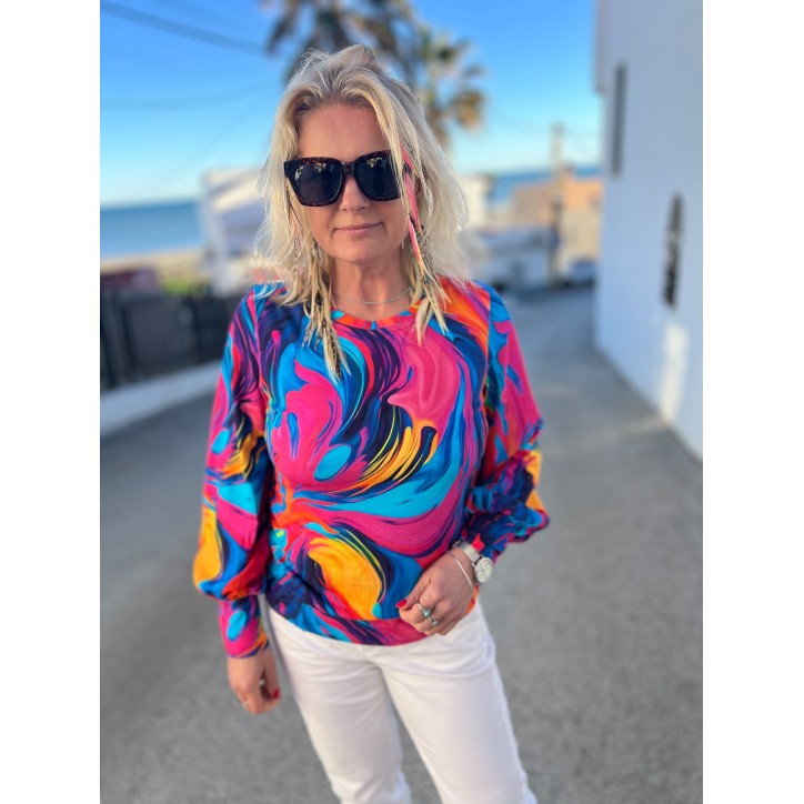 Bluzka buf - Lekko dekolt okrągły