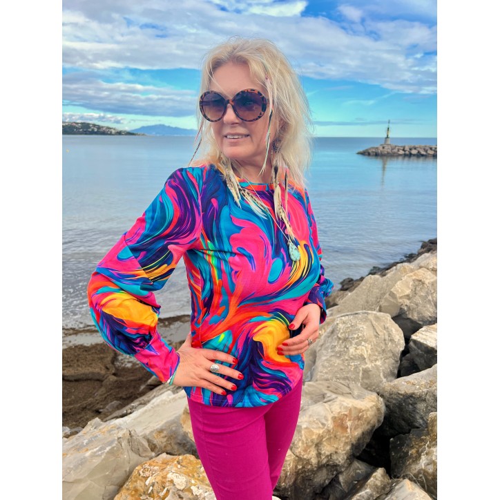 Bluzka buf - Lekko dekolt okrągły