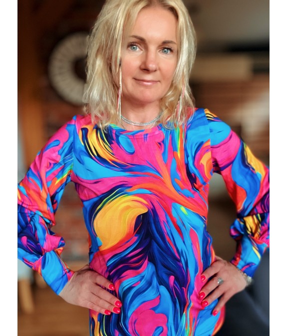 Bluzka buf - Lekko dekolt okrągły