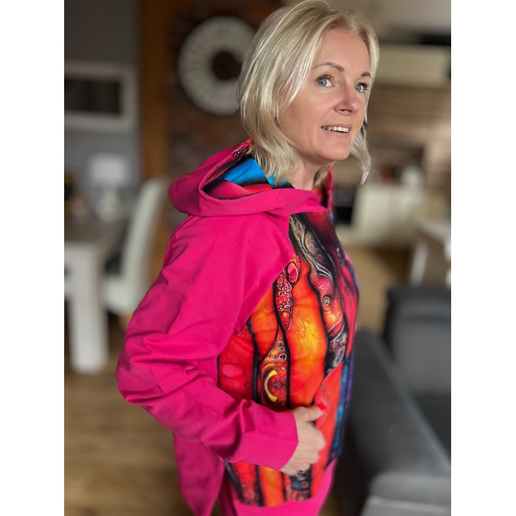 Bluza oversize Kreacja/Fuksja