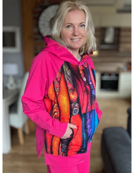Bluza oversize Kreacja/Fuksja