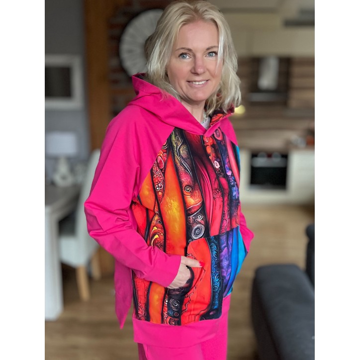Bluza oversize Kreacja/Fuksja
