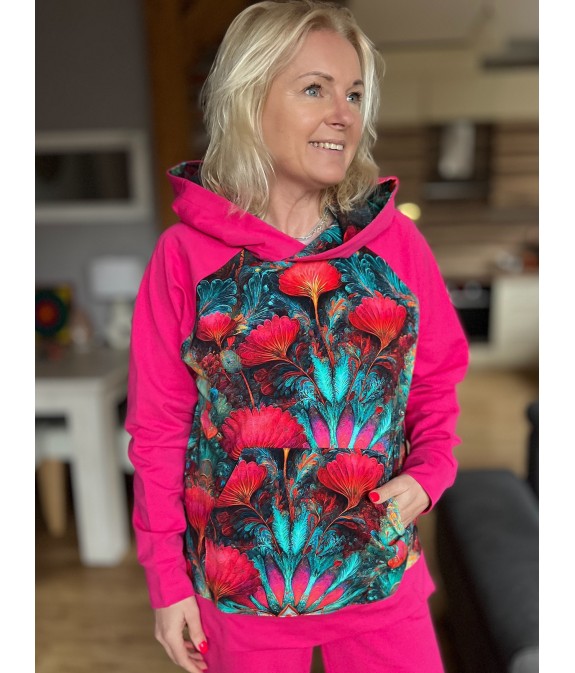 Bluza oversize Rozkwitaj/Fuksja