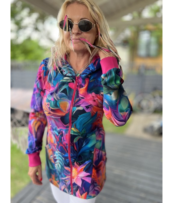 Bluza na zamek Otwieram Się Zachwyt fuksja