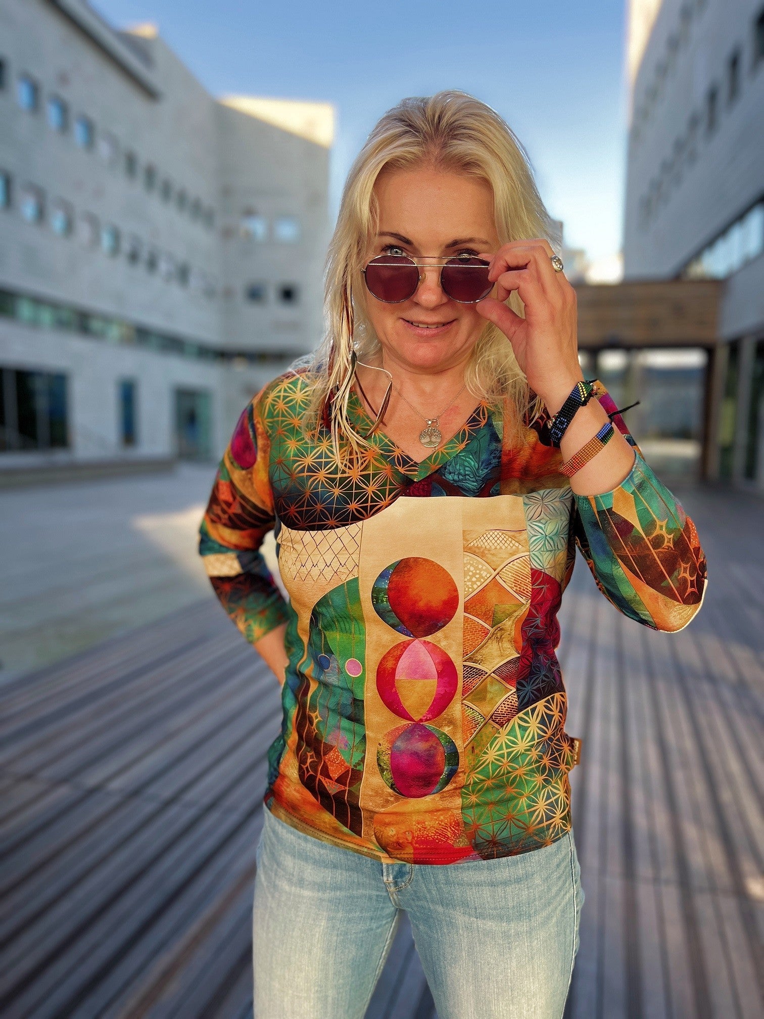 Bluzka Kimonowa wiskoza - Kwiat Życia