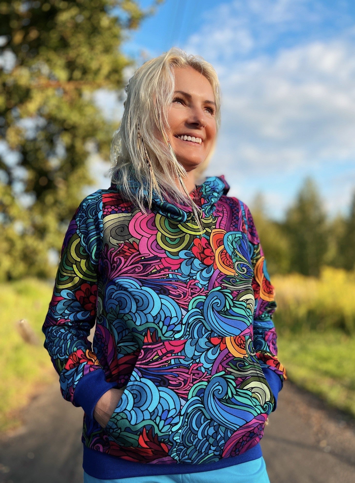 Bluza z Kapturem Radość fuksja
