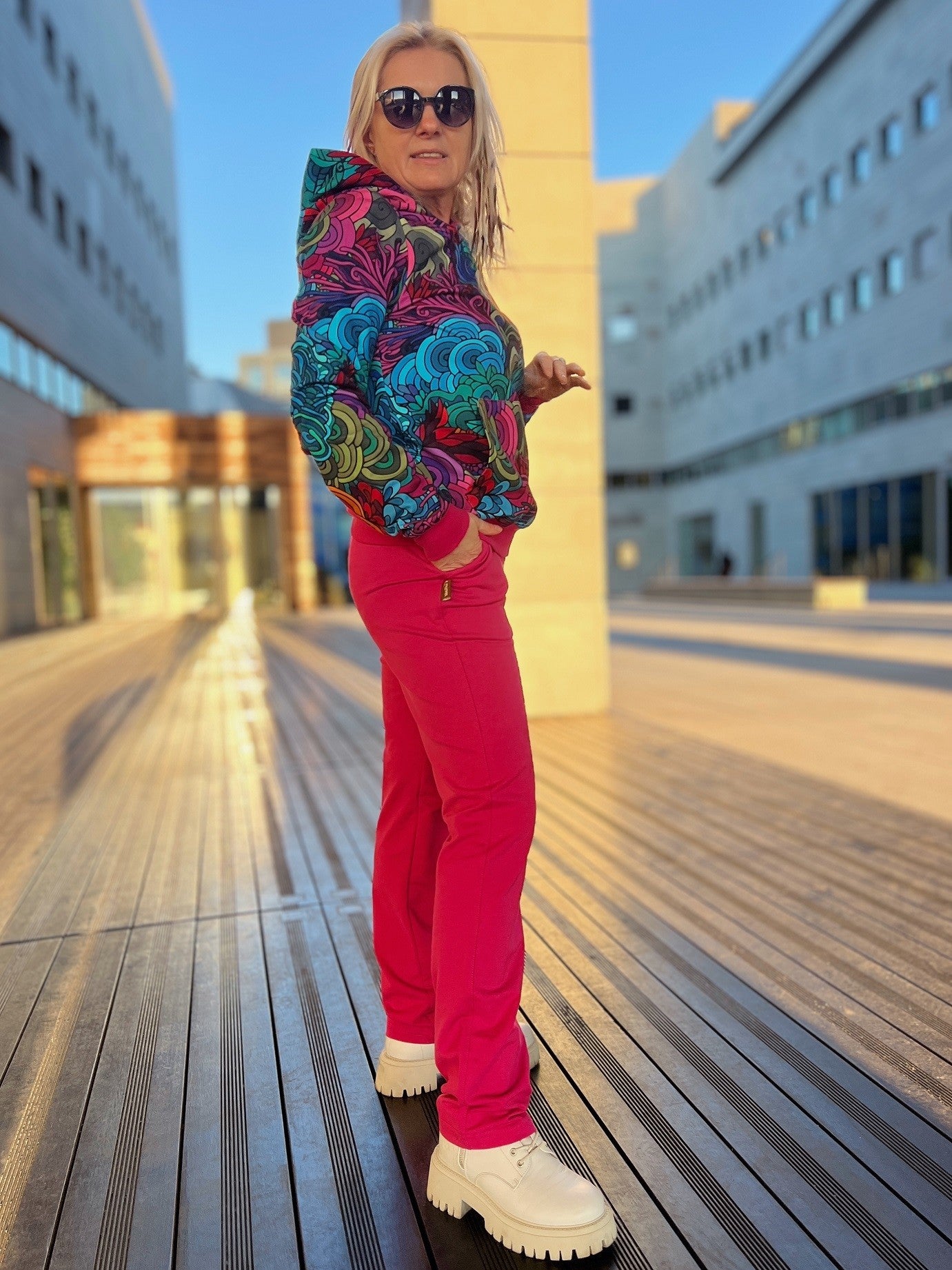Bluza z Kapturem Radość fuksja