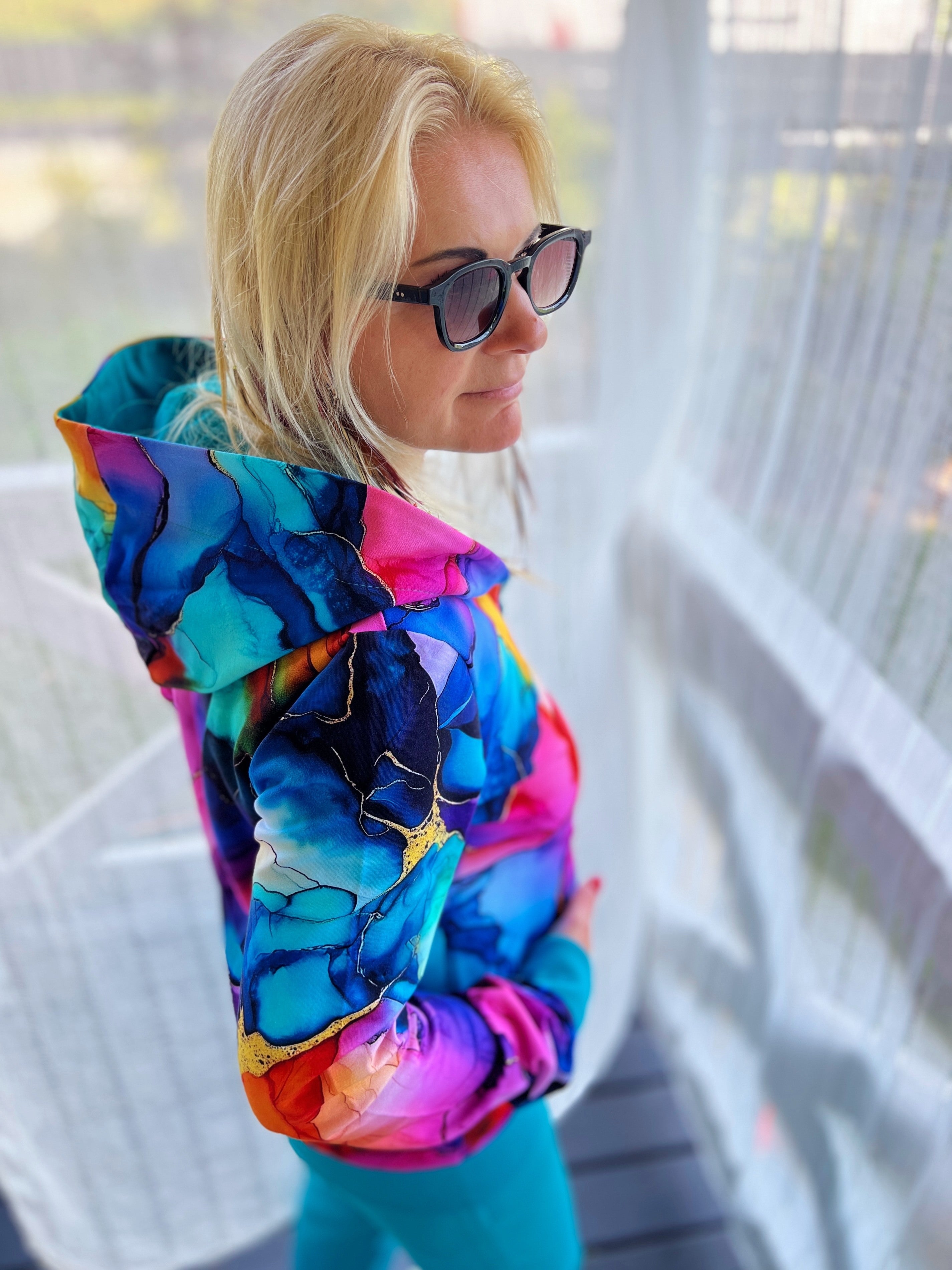 Bluza na zamek Magiczna/turkus