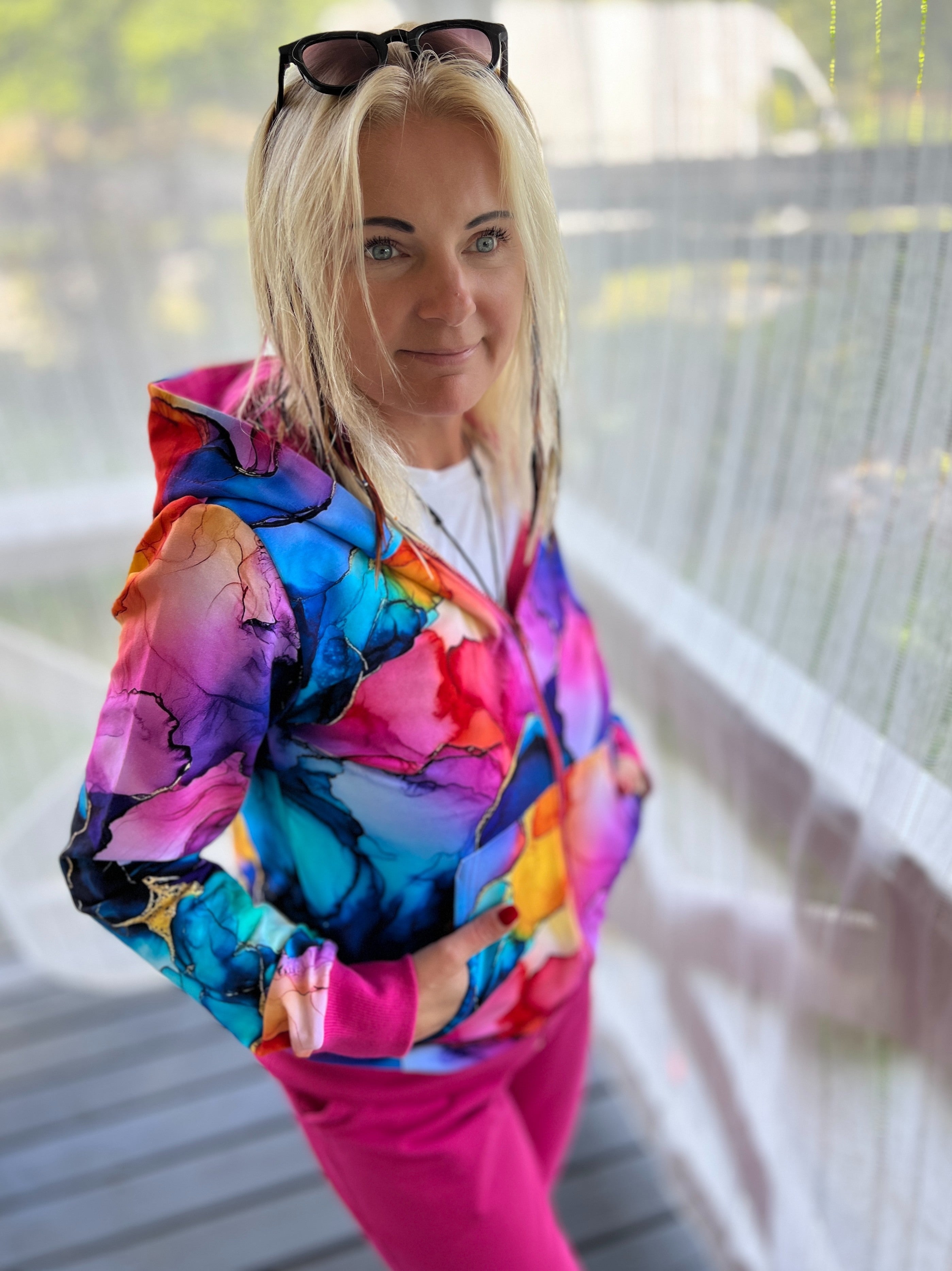 Bluza Widzę Cię - zamek - Magiczna/fuksja