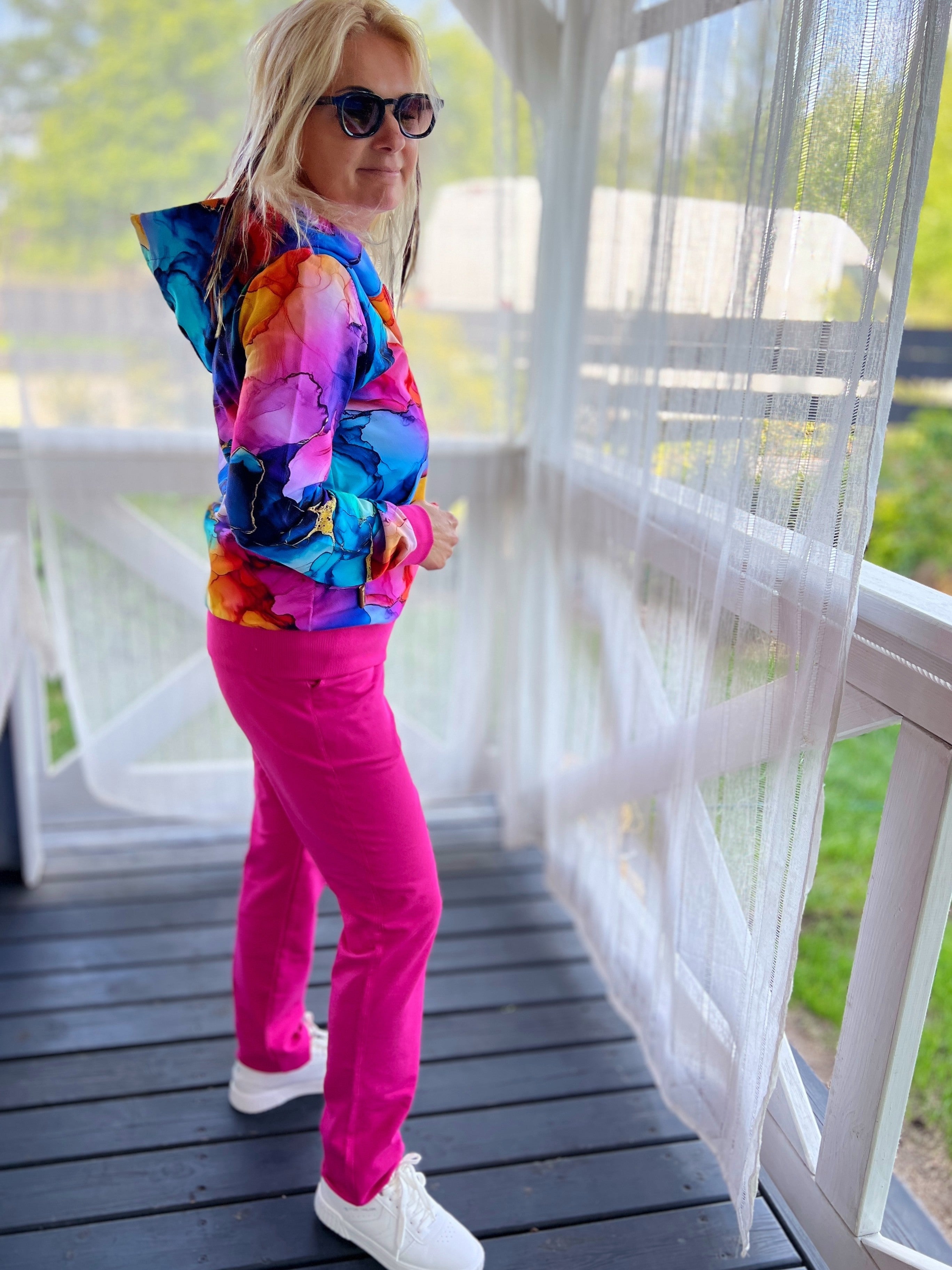 Bluza Widzę Cię - zamek - Magiczna/fuksja