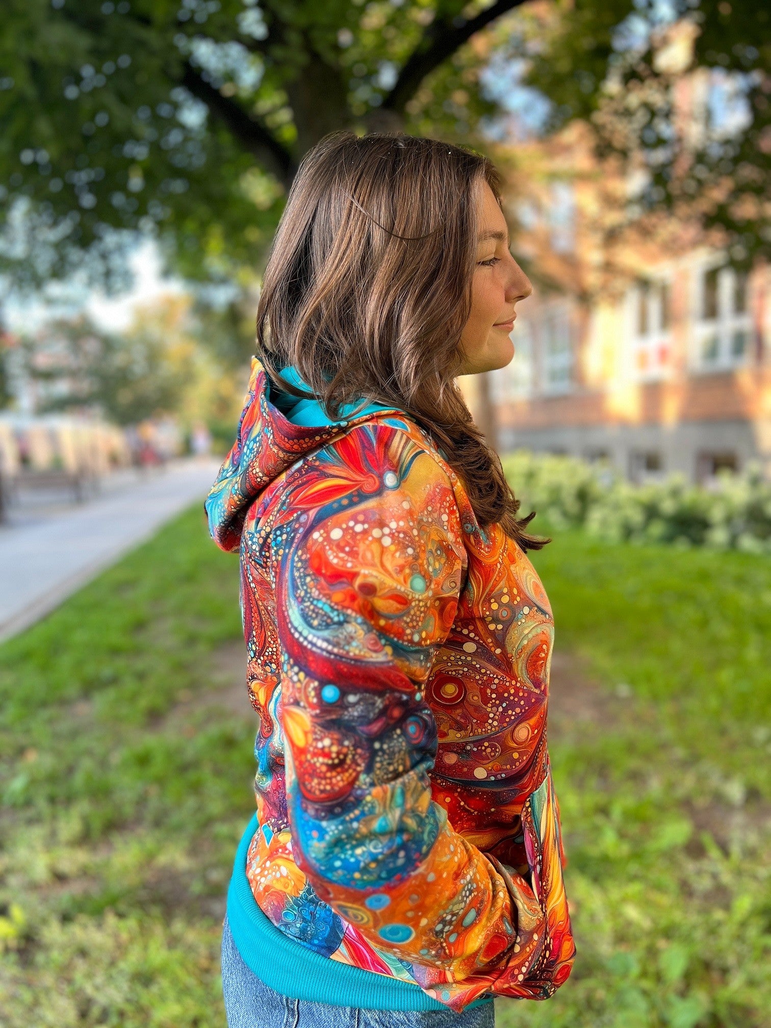 Bluza na zamek Fantazja Turkus